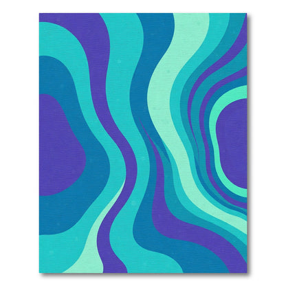 Retro Blue Aqua Swirl Rug