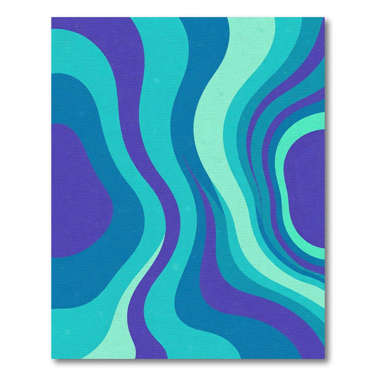 Retro Blue Aqua Swirl Rug