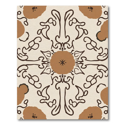 Brown Floral Medallion With Swirls Rug
