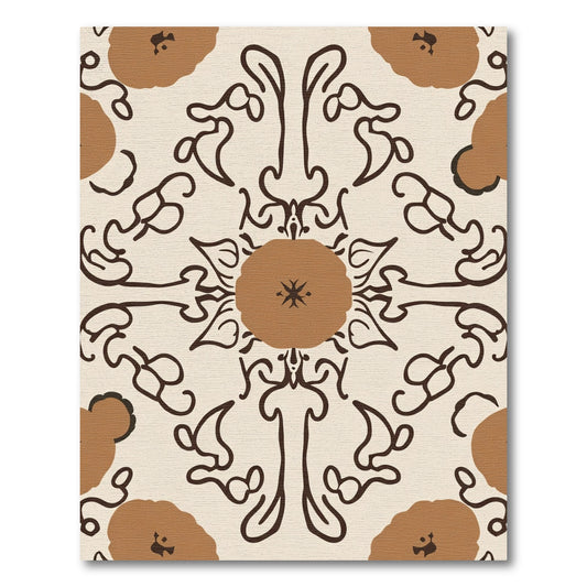 Brown Floral Medallion With Swirls Rug