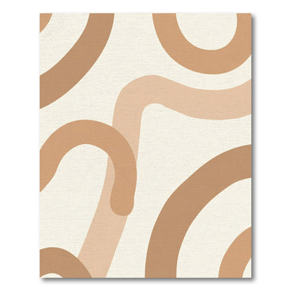 Abstract Earthy Tone Swirl Rug