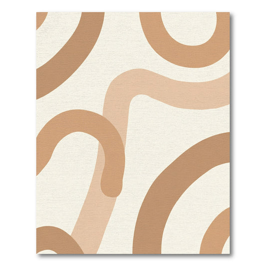 Abstract Earthy Tone Swirl Rug