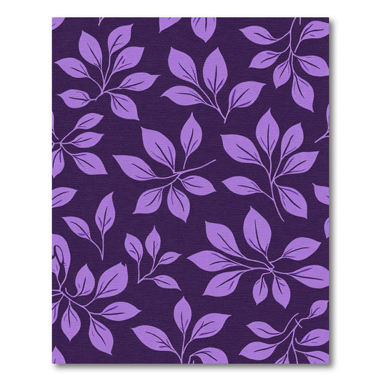 Vibrant Purple Leaf Branch Pattern Rug