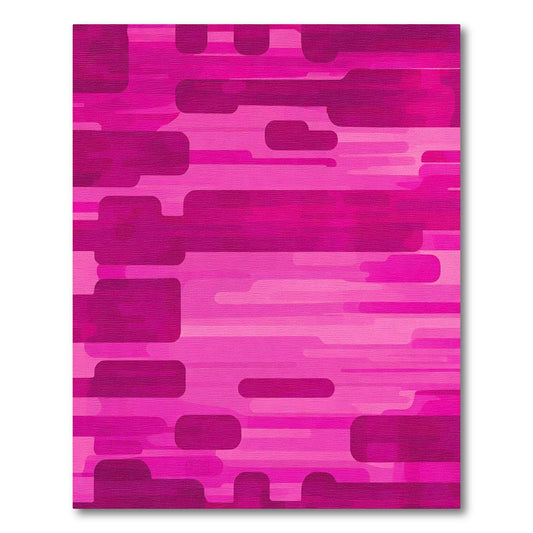 Bold Pink Abstract Stipes Rug