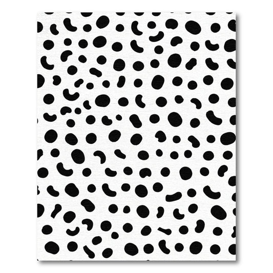 Black White Organic Shape Scatter Rug
