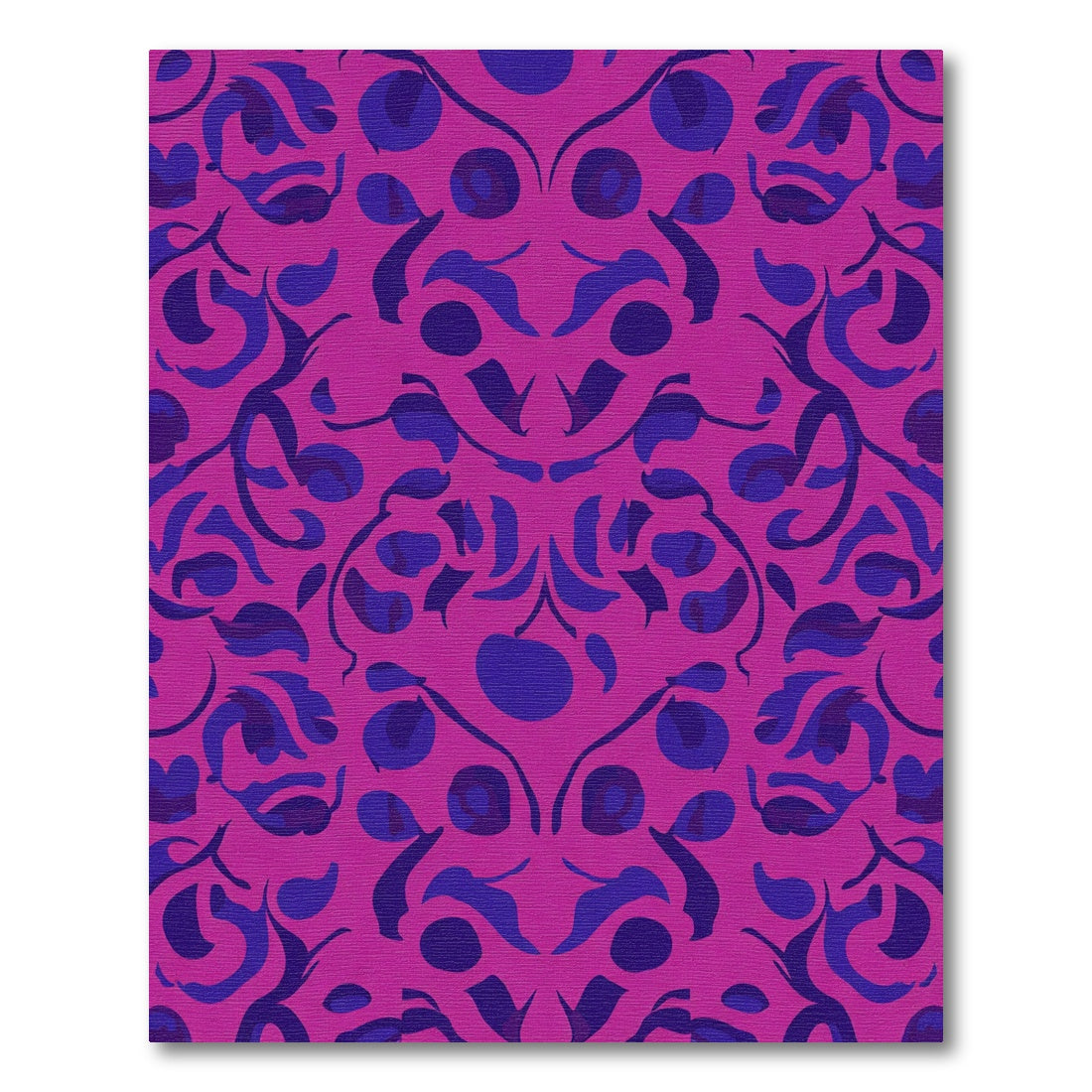 Vivid Magenta Indigo Swirling Vines Rug
