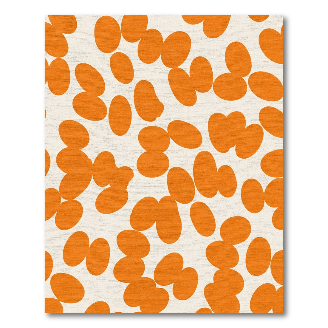 Vibrant Orange Abstract Pebble Rug