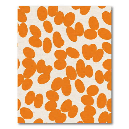 Vibrant Orange Abstract Pebble Rug