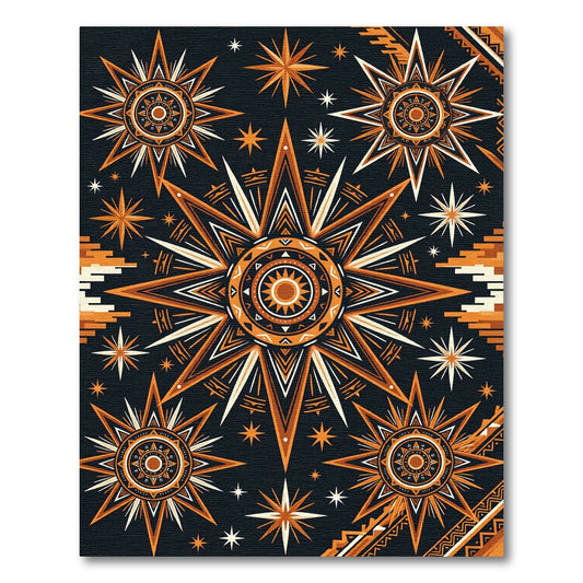 Celestial Terracotta Amber Starry Sky Rug