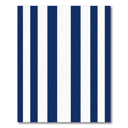 Bold Navy White Vertical Stripe Rug
