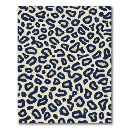 Navy Cream Spotted Animal Hide Rug