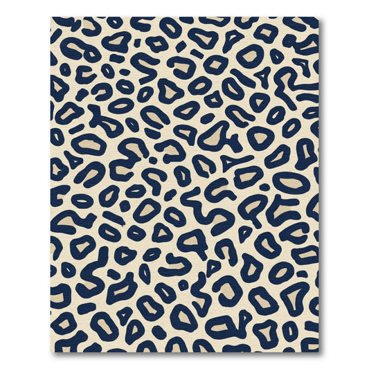 Navy Cream Spotted Animal Hide Rug