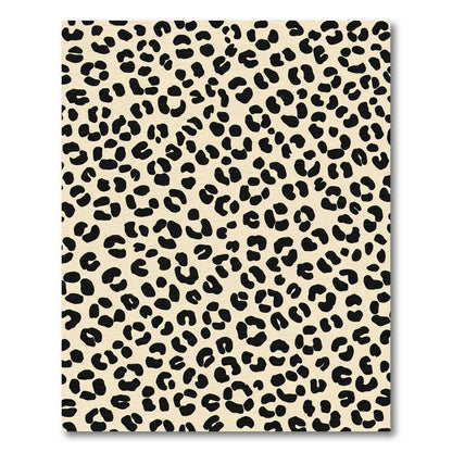 Cream Black Leopard Spots Rug