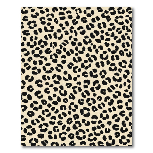 Cream Black Leopard Spots Rug
