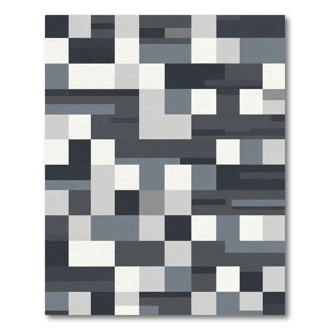 Monochromatic Abstract Geometric Blocks Rug