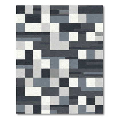 Monochromatic Abstract Geometric Blocks Rug