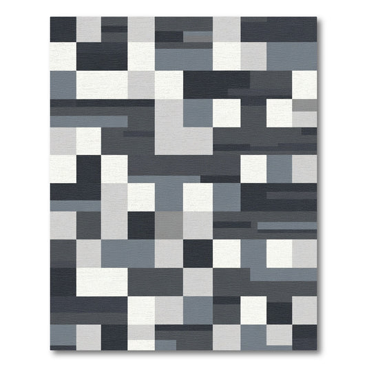 Monochromatic Abstract Geometric Blocks Rug