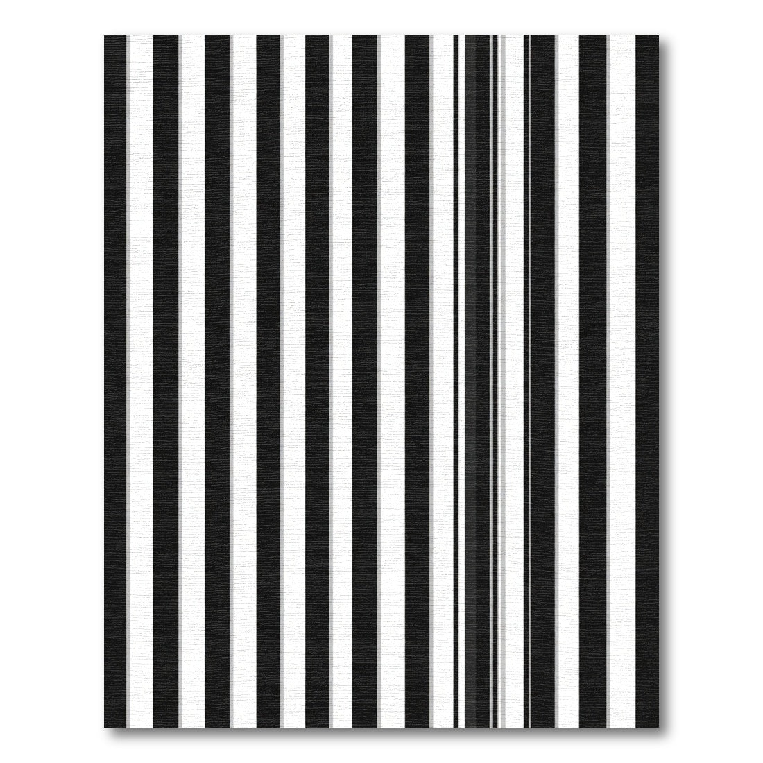 Bold Black White Vertical Stripped Rug