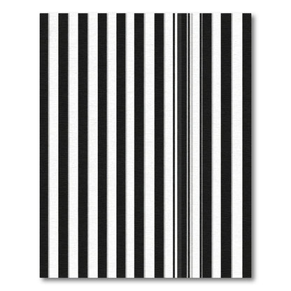 Bold Black White Vertical Stripped Rug
