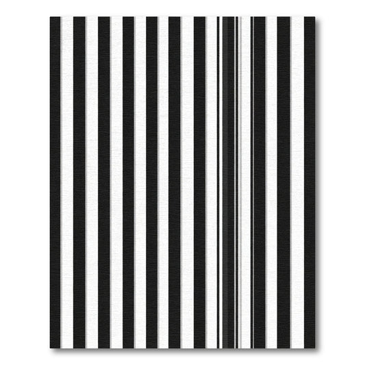 Bold Black White Vertical Stripped Rug