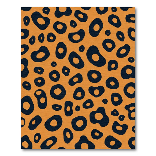 Orange Black Spotted Animal Print Rug