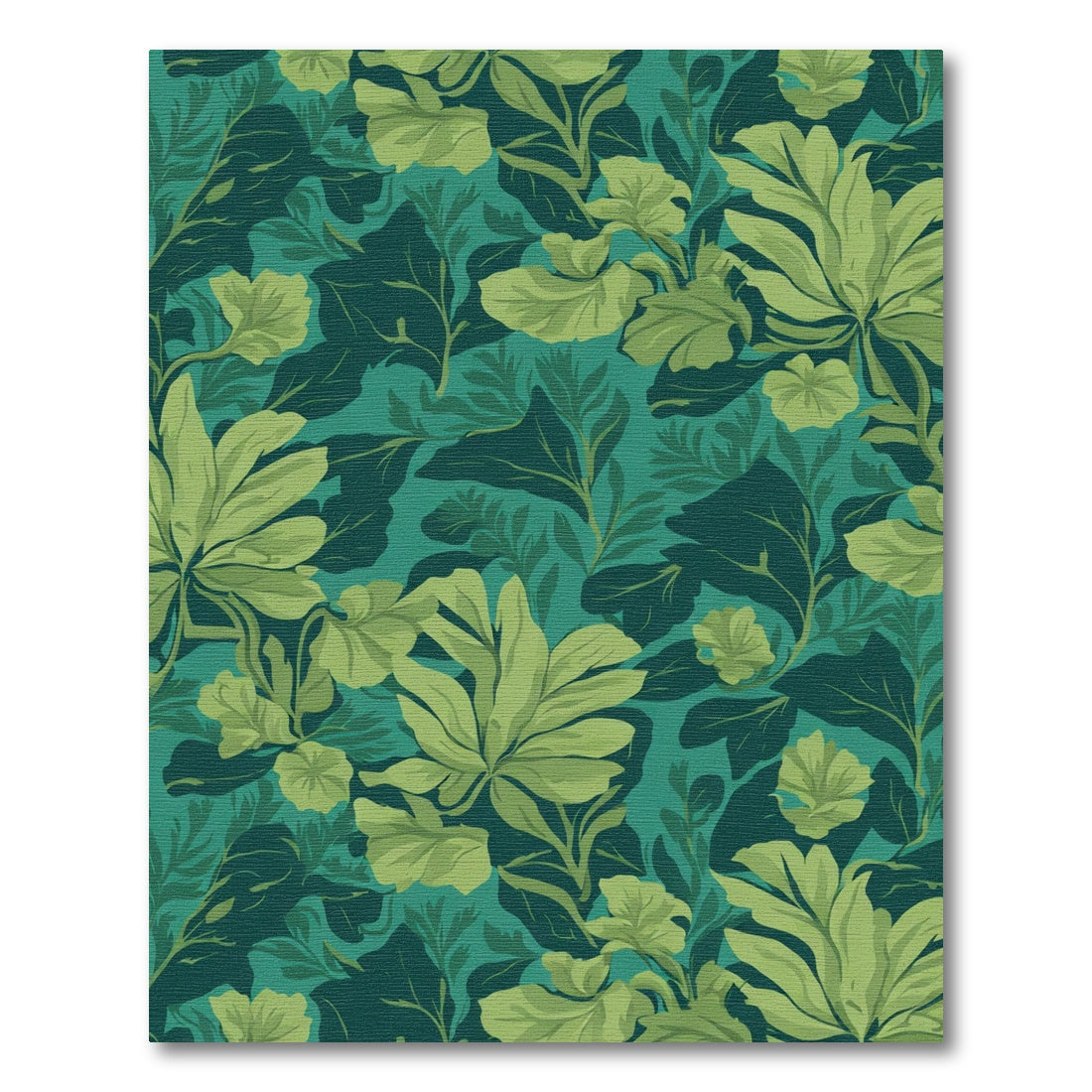 Green Tropical Leaves Lush Foliage Rug