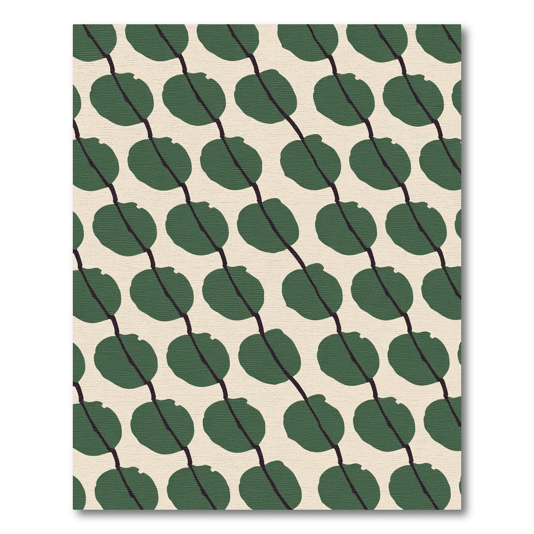 Deep Green Bean Diagonal Pattern Rug