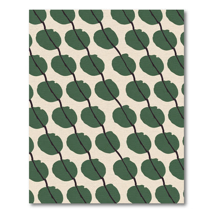Deep Green Bean Diagonal Pattern Rug
