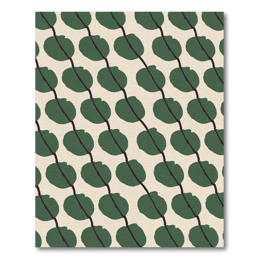 Deep Green Bean Diagonal Pattern Rug