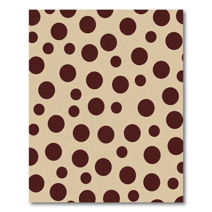 Crimson Polka Dot Background Round Rug