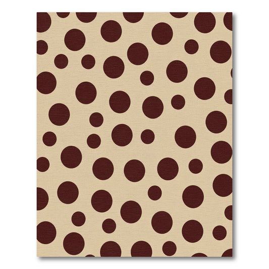 Crimson Polka Dot Background Round Rug