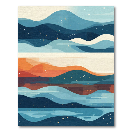 Oceanic Waves Sunset Horizon Rug