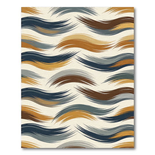 Earthy Tones Brushstroke Waves Rug