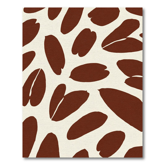 Brown Cream Abstract Oval Arrangement Rug