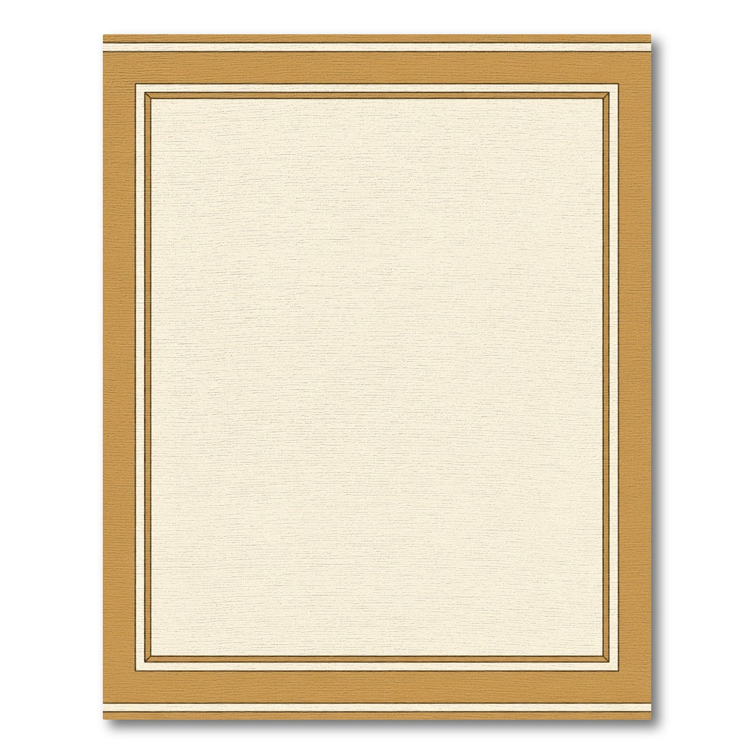 Warm Golden Bordered Cream Rectangular Rug