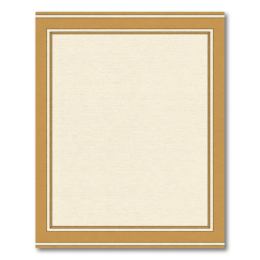 Warm Golden Bordered Cream Rectangular Rug