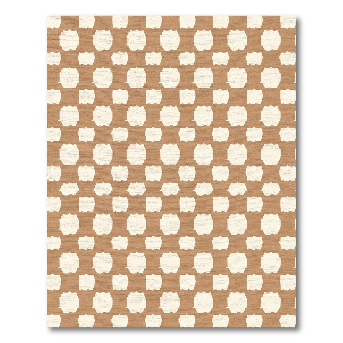 Warm Brown Abstract Lattice Rug
