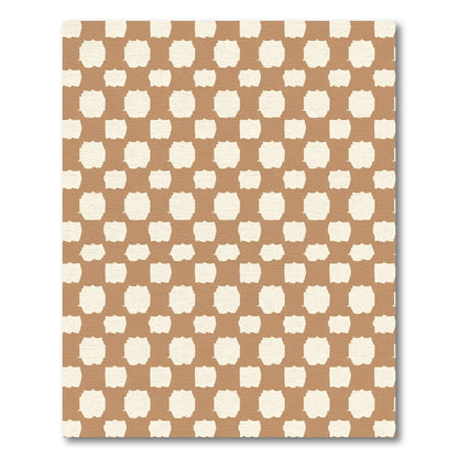 Warm Brown Abstract Lattice Rug
