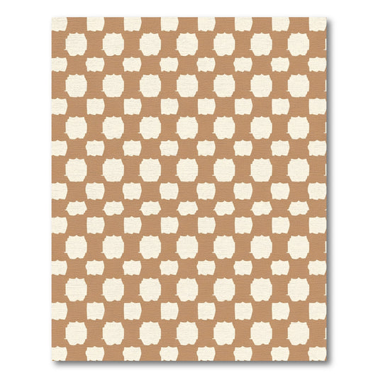 Warm Brown Abstract Lattice Rug