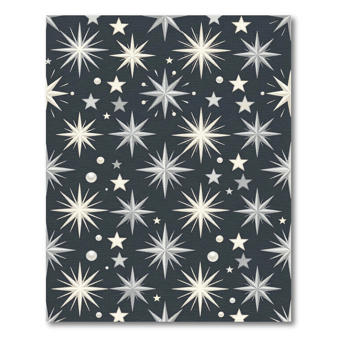 Radiant Starburst Pearls Dark Background Rug
