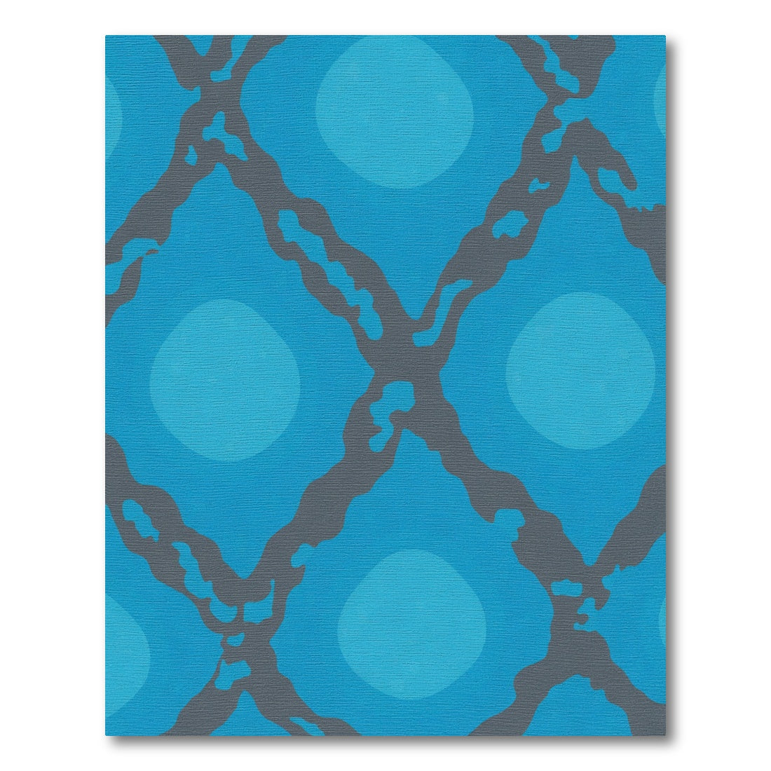 Aqua Gray Geometric Intersecting Circles Rug