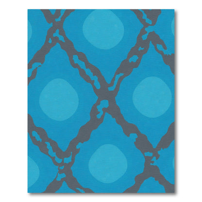 Aqua Gray Geometric Intersecting Circles Rug