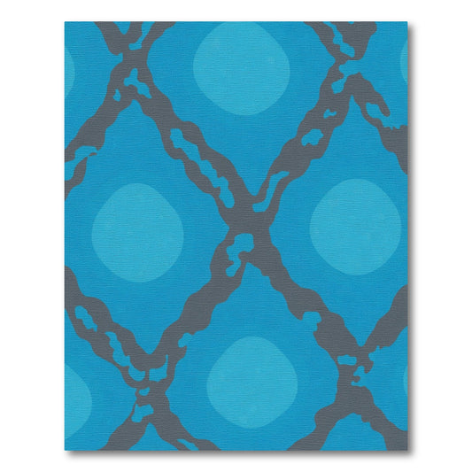 Aqua Gray Geometric Intersecting Circles Rug