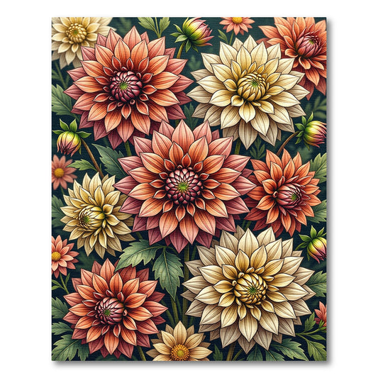 Vibrant Autumnal Dahlia Floral Bouquet Rug