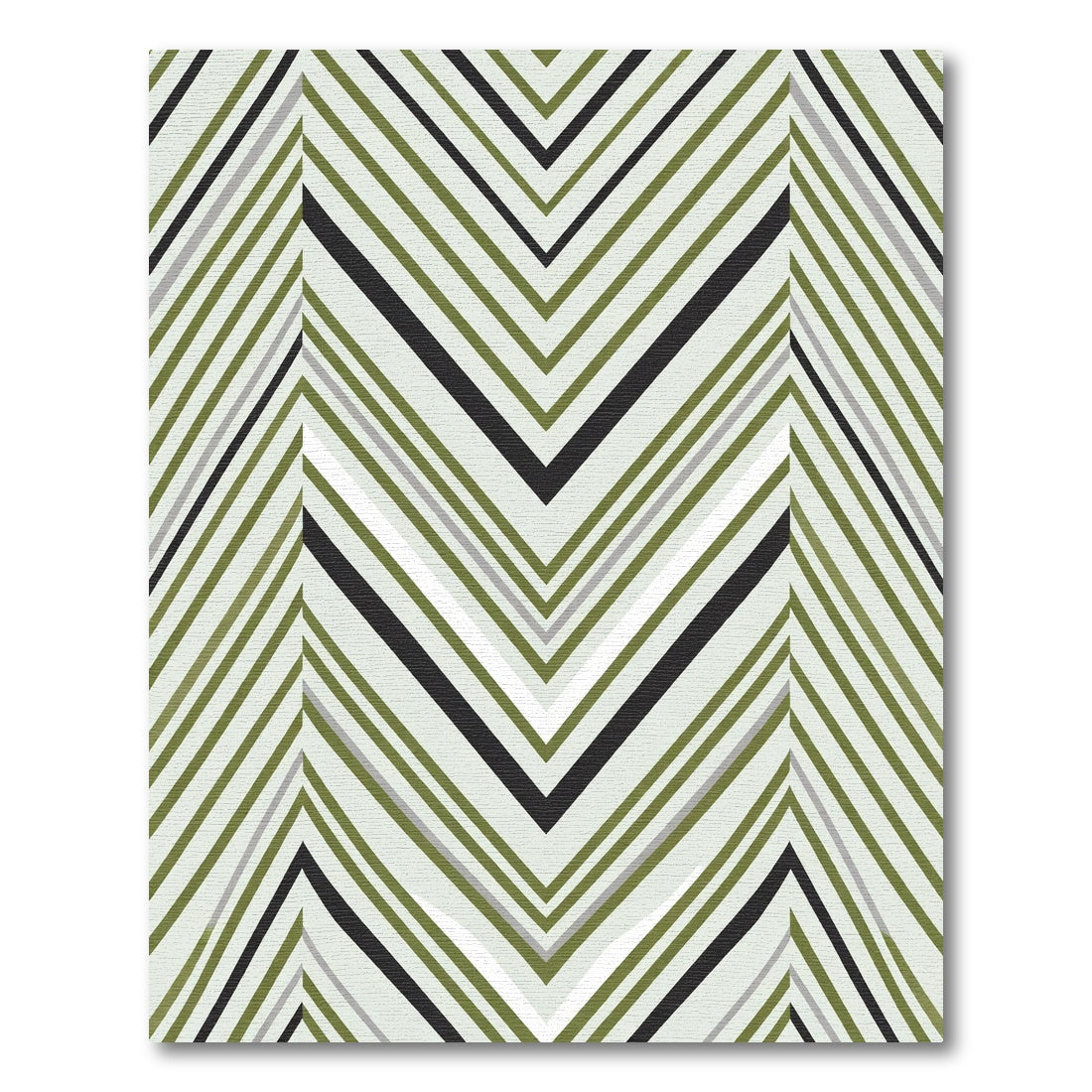 Olive Black Gray Chevron Stripes Rug