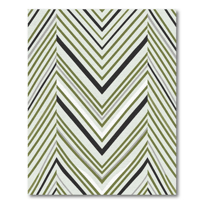 Olive Black Gray Chevron Stripes Rug