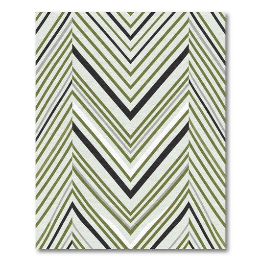 Olive Black Gray Chevron Stripes Rug