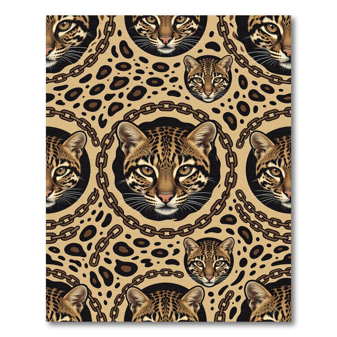 Wild Cat Chain Leopard Spot Rug