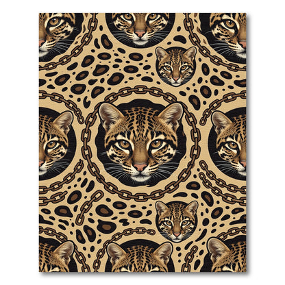 Wild Cat Chain Leopard Spot Rug