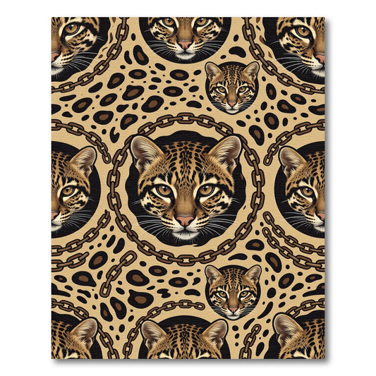 Wild Cat Chain Leopard Spot Rug